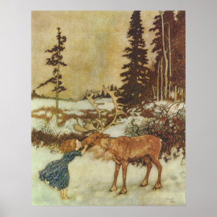 Snö drottning Edmund Dulac Fine Art Poster