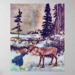 Snö drottning Edmund Dulac Fine Art Poster