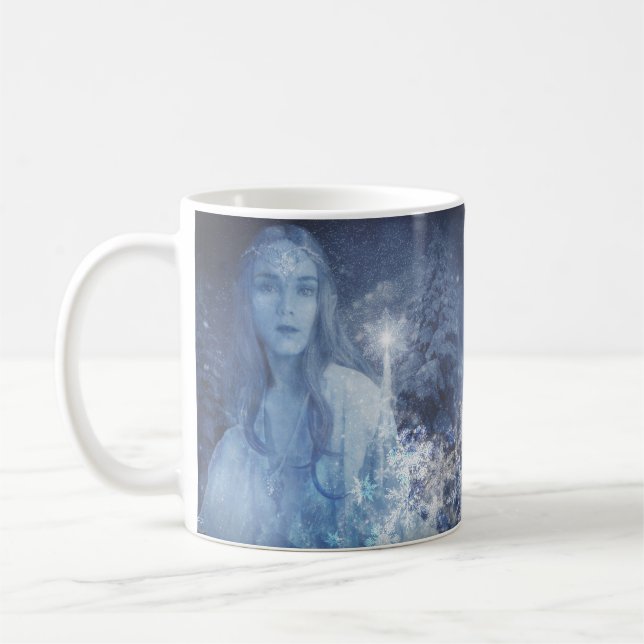 Snö drottning Jul - Fantasy Artwork Kaffemugg (Vänster)