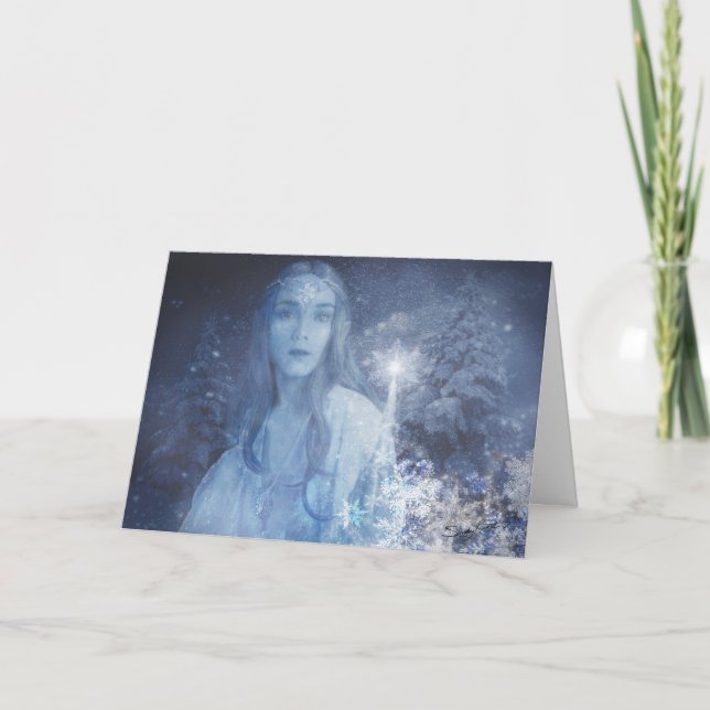 Snö drottning Jul - Fantasy Artwork Tack Kort (Framsida)