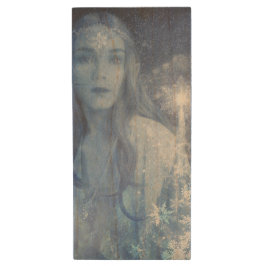 Snö drottning Jul - Fantasy Artwork Trä USB-minne