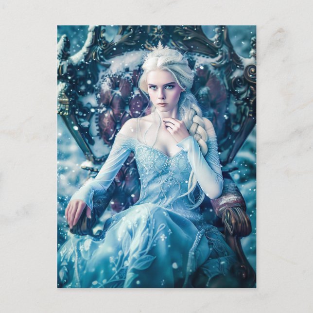 Snö drottning på hennes Throne Vykort (Framsida)