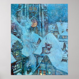 Snö drottning på Winter's Night Dulac Illustration Poster
