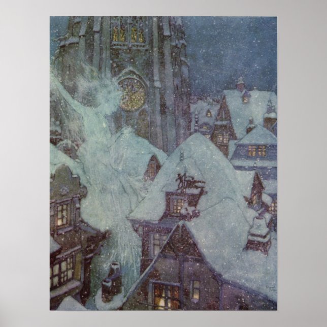 snö drottningen av Edmund Dulac Poster (Framsidan)