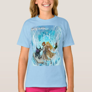 Snö drottningens klassiska blå flickas t-shirt