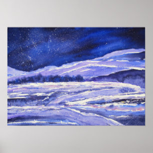 Snö Dust and Stardust Watercolor Print Poster