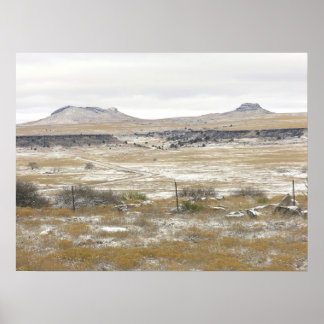Snö Dusted Mountain Poster