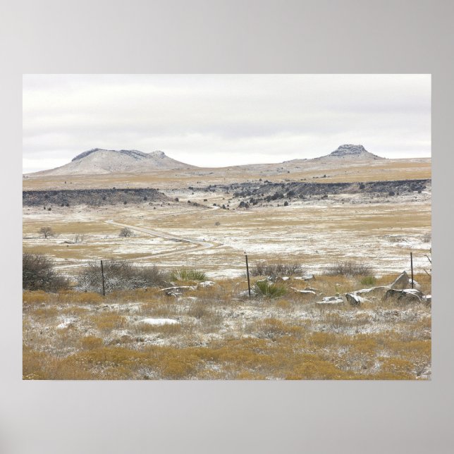Snö Dusted Mountain Poster (Framsidan)