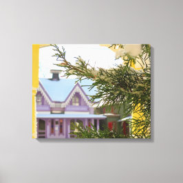 Snö, Evergreen och Cottages - Martha's Vineyard Canvastryck