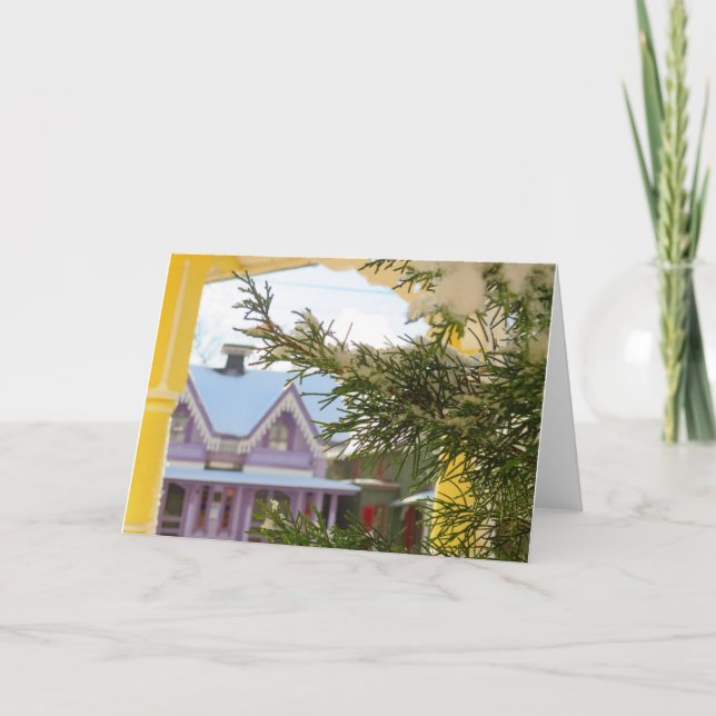 Snö, Evergreen och Cottages - Martha's Vineyard Kort (Framsida)