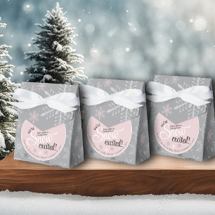 Snö Exced Flicka Rosa Grått Snowflake Shower Presentaskar