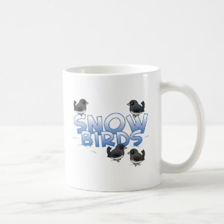 Snö fåglar kaffemugg