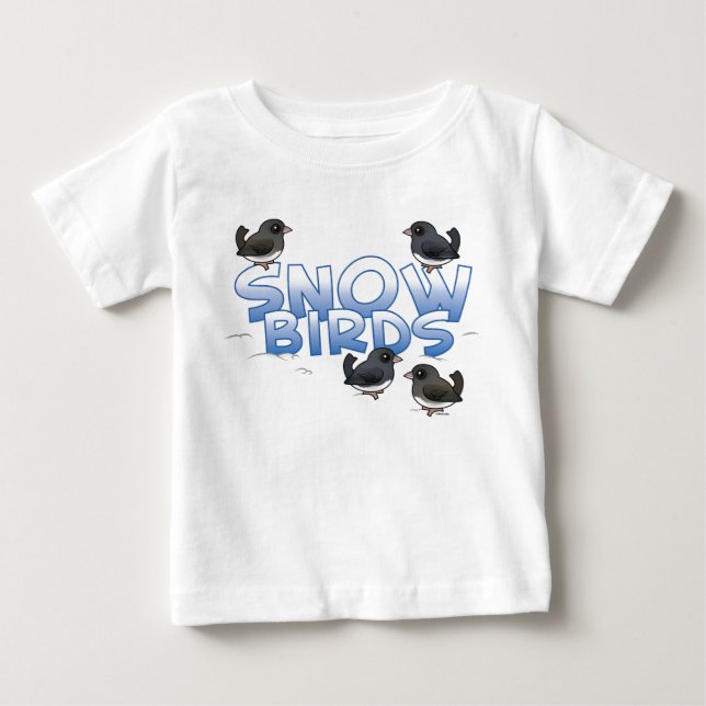 Snö fåglar t shirt (Framsida)