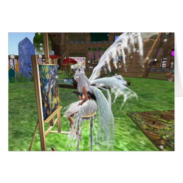 Snö Fairy Artist Hälsningskort (Framsidan Horizontal)