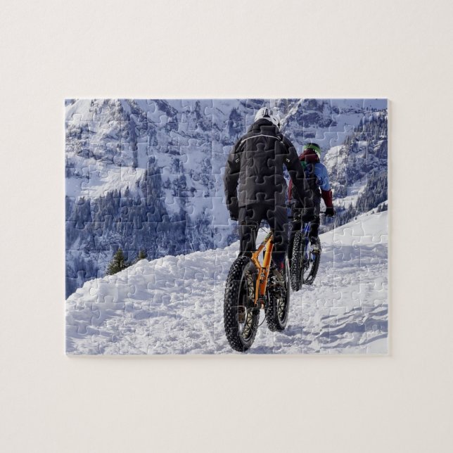 Snö Fatbikes Mountain Bikes Cycling Cycling Pussel (Horisontell)