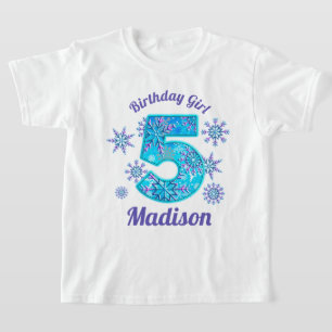 Snö Femte födelsedag fryst sjöfart T Shirt