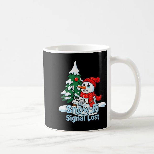 Snö-fi signal förlorad rolig snöman julkonst  kaffemugg (Höger)