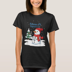Snö-Fi signal förlorad rolig snöman julkonst T Shirt