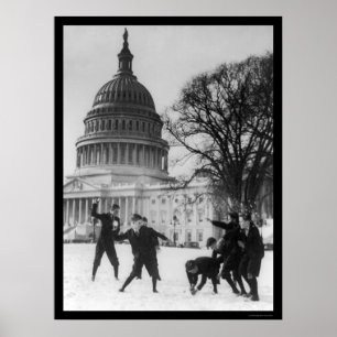 Snö Fight at Capital Washington, DC 1925 Poster