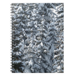 Snö Fir Träd Struktur Anteckningsbok Med Spiral