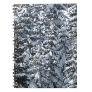Snö Fir Träd Struktur Anteckningsbok Med Spiral