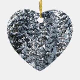 Snö Fir Träd Struktur Julgransprydnad Keramik