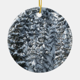 Snö Fir Träd Struktur Julgransprydnad Keramik