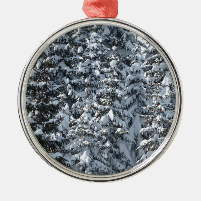 Snö Fir Träd Struktur Julgransprydnad Metall (Framsidan)