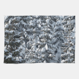 Snö Fir Träd Struktur Kökshandduk