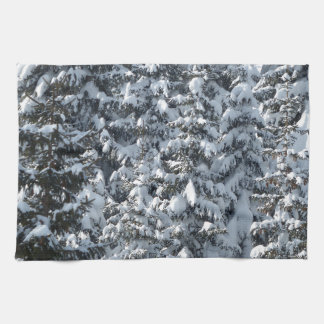 Snö Fir Träd Struktur Kökshandduk