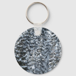 Snö Fir Träd Struktur Nyckelring