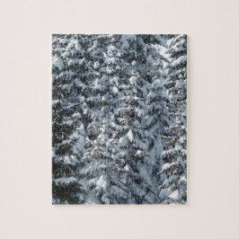 Snö Fir Träd Struktur Pussel