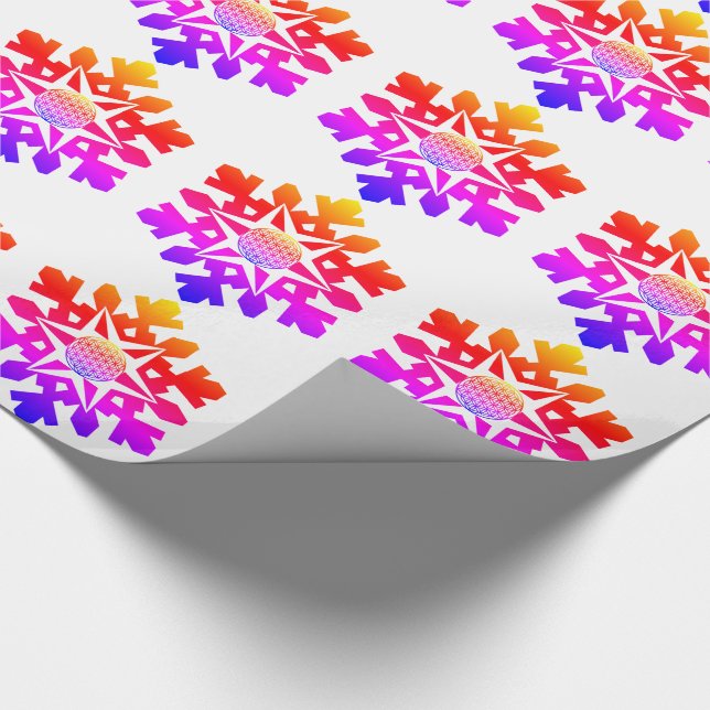 Snö flake - livets blomma presentpapper (Hörn)