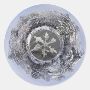 Snö Flake Planetoid ~-dekal Runt Klistermärke