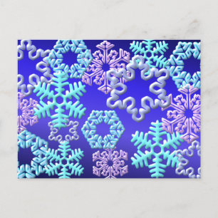 Snö Flakes 3D Mönster Design2 Vykort