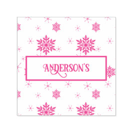 Snö Flakes | Anpassningsbar Family Namn Självfärgande Stämpel