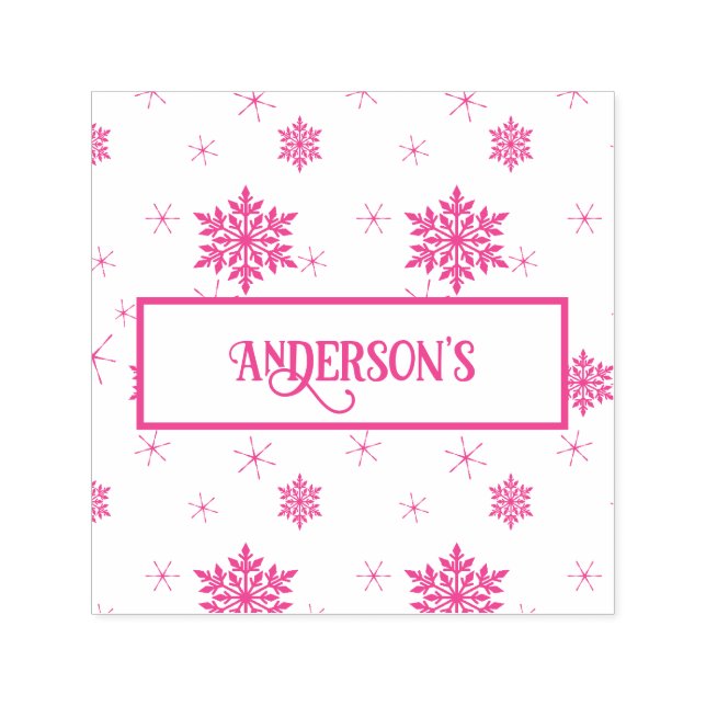 Snö Flakes | Anpassningsbar Family Namn Självfärgande Stämpel (Design)