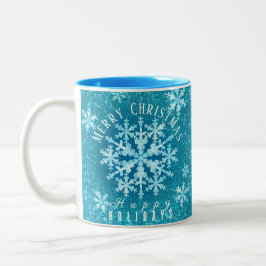 Snö Flakes Aqua Two Tone Coffee Mugg