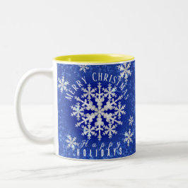 Snö Flakes Blue Two Tone Coffee Mugg