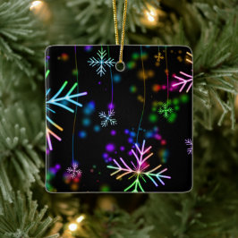Snö Flakes Färg Julgransprydnad Keramik