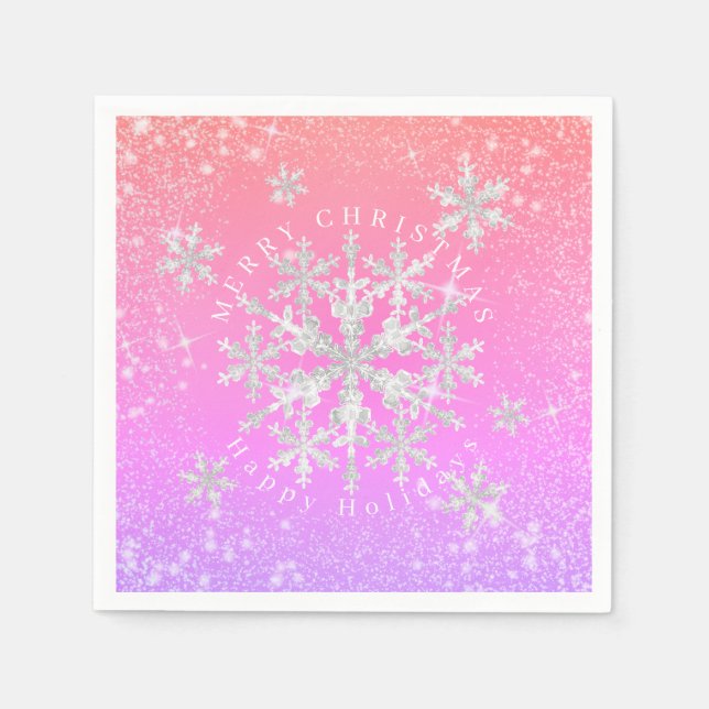 Snö Flakes färgstarka Pappersservett (Framsidan)