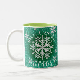 Snö Flakes Grönt 2-tonkaffe Mugg