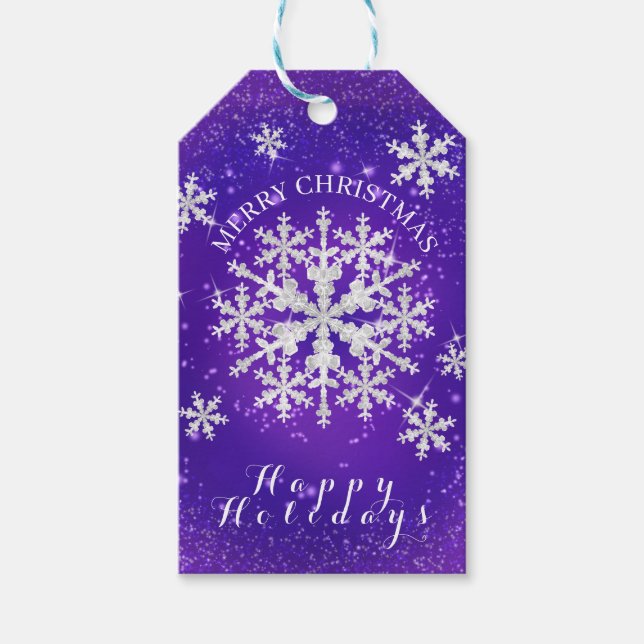 Snö Flakes Lila White Presentetikett (Framsidan)