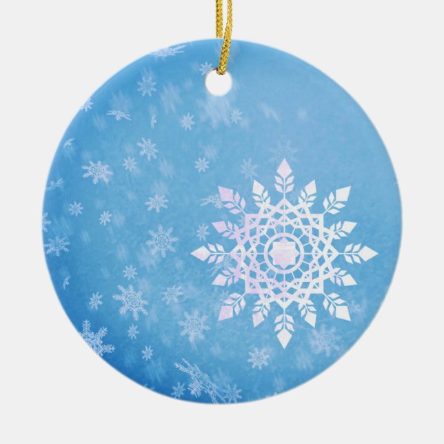 Snö Flakes Personlig Ornament (Framsidan)