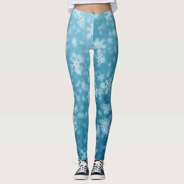 Snö Flingbalkar Leggings (Framsida)
