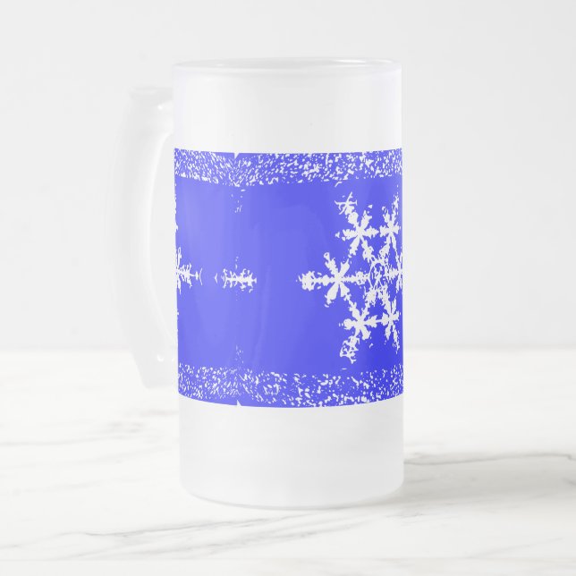 Snö flingor, frysta 16 oz, fryst glas Mugg (Framsida vänster)