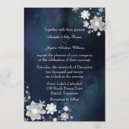 Snö Flowers Elegant Winter Wedding Inbjudningar