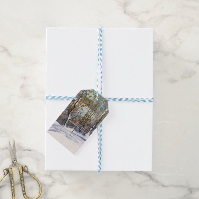 Snö föll presentetikett (Med Snöre)