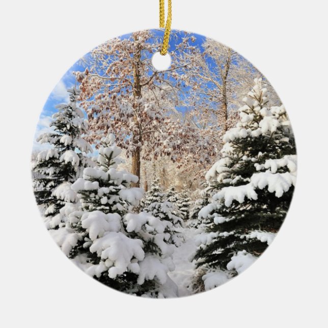Snö för julprydnad julgransprydnad keramik (Framsidan)