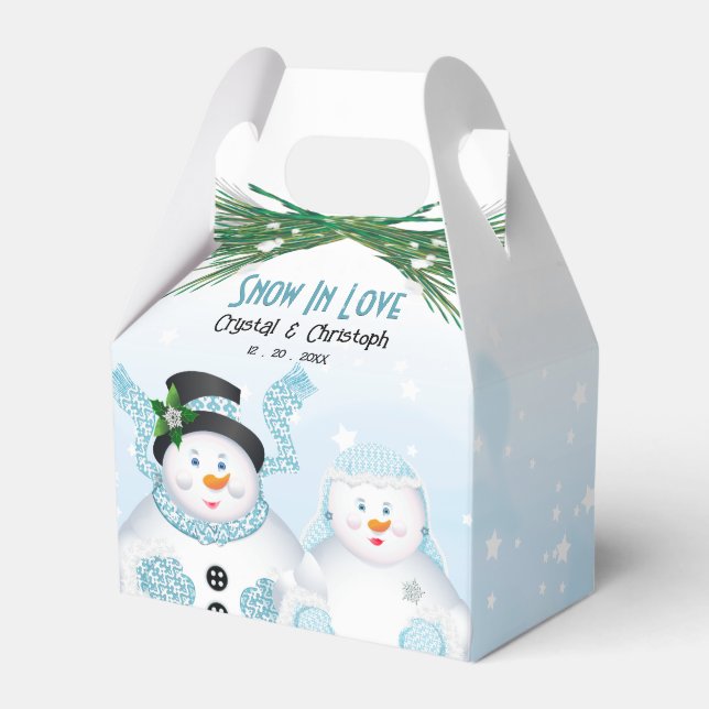 Snö Förälskad Vinterbröllop Presentaskar (Framsidan Sidan)